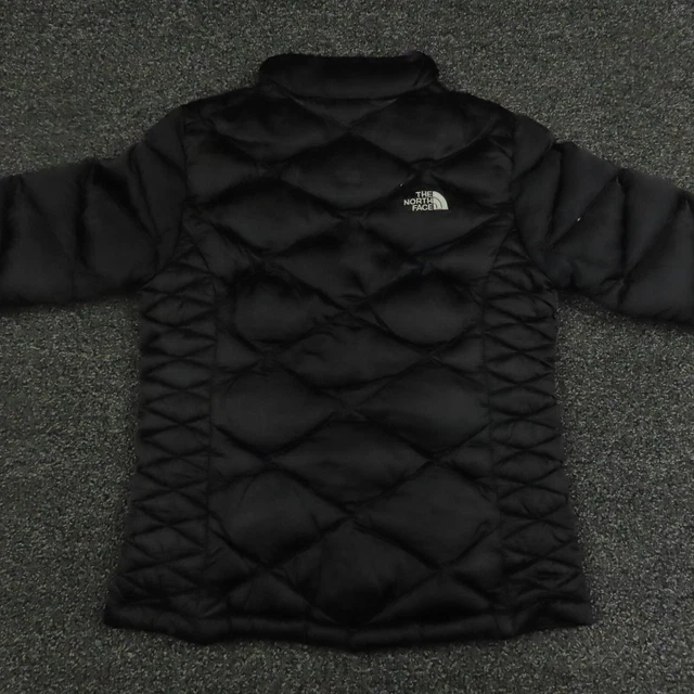 The North Face Puffer Jacket Ragazze Grande Nero 550 Cerniera Piena Finto Collo Trapuntato 8
