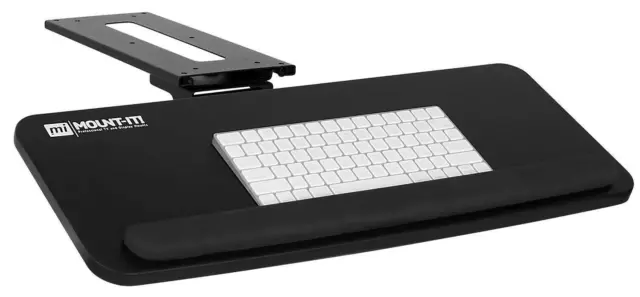 Mount-It! Adjustable Under Desk Keyboard Tray with Wrist Rest Pad