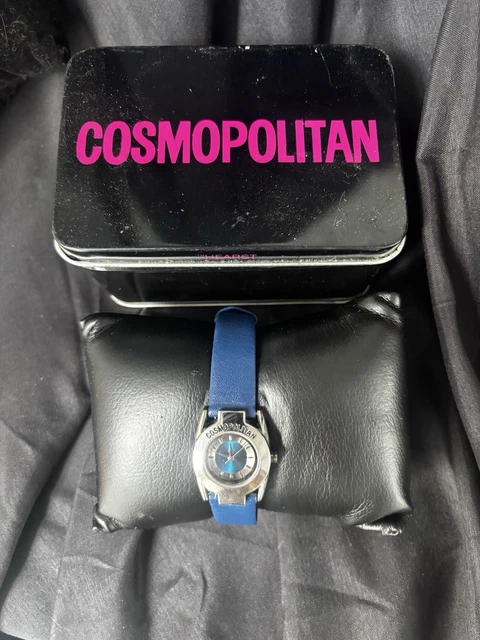 COSMOPOLITAN HEARST LADIES Silver Tone Blue Strap Quartz  display picture 3