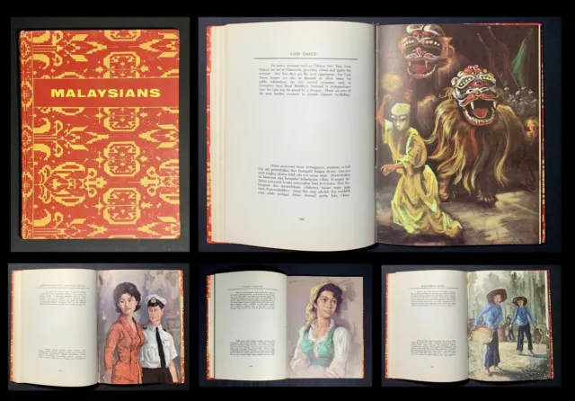 1960s VINTAGE Beautiful ART book MALAYSIA portraits HISTORY cultural outfits 1st