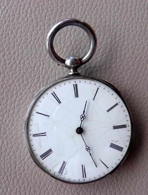 Montre Gousset Ancienne En Argent Avec Clef De Remontage - Occasion Authentique - Modèle Homme