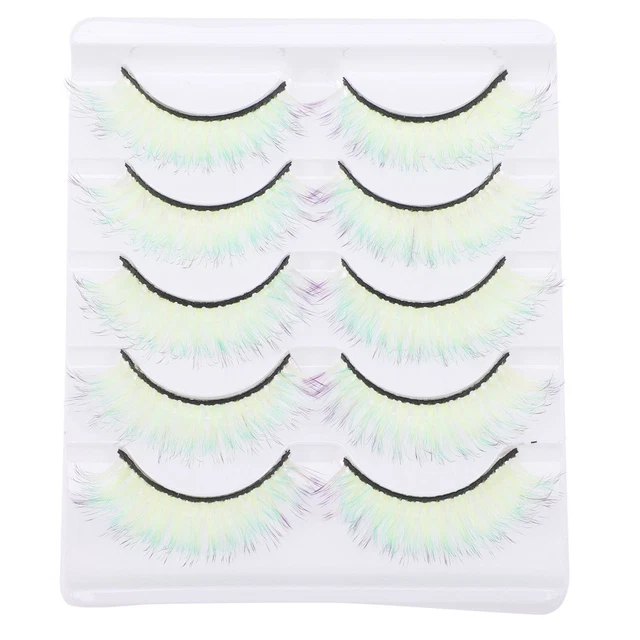 5 Pairs Colored Neon Lash Extensions Cosplay Fake Eyelashes False Lashes Make