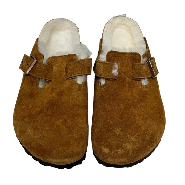 Birkenstock Boston Shearling Clogs Mink Brown Lined Euro 42 Womens 11