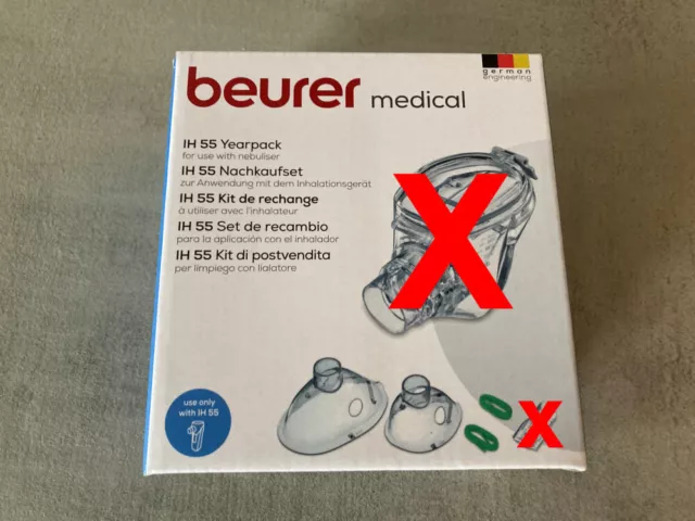 2x Masken aus Beurer IH 55 Yearpack Inhalator-Zubehör
