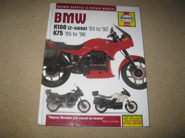 Haynes BMW K100 K75 Motorcycle Service & Repair Workshop Manual Book hardback