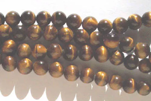 10 x 8mm tiger's eye quartz round beads - beads for jewellery & crafts