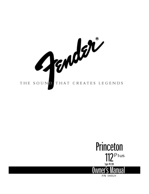 Bedienungsanleitung-Operating Instructions Guitar Amplifier Fender Princeton 112