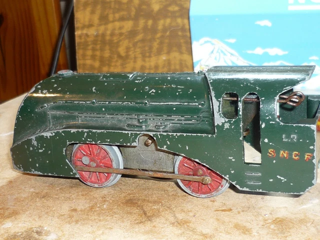 Ancienne Locomotive Mécanique J DE P échelle O – Jouet Remontée Manuelle