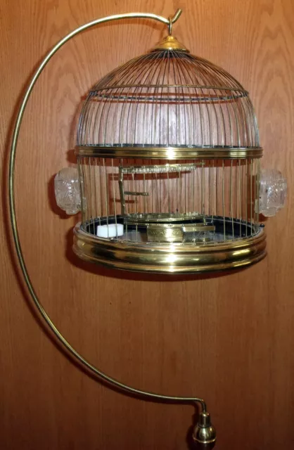 ANTIQUE HENDRYX BRASS Bird Cage And Stand Both Marked £306.56 - PicClick UK
