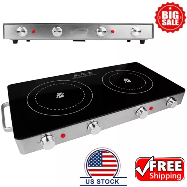 1800W ELECTRIC HOT Plate Cooktop Countertop Stove Double Infrared