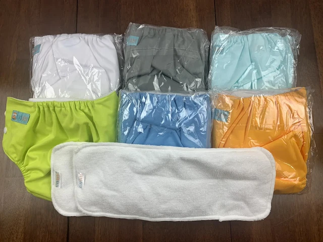 ALVABABY Baby Cloth Diapers 6 Pack with 12 Inserts Adjustable Washable