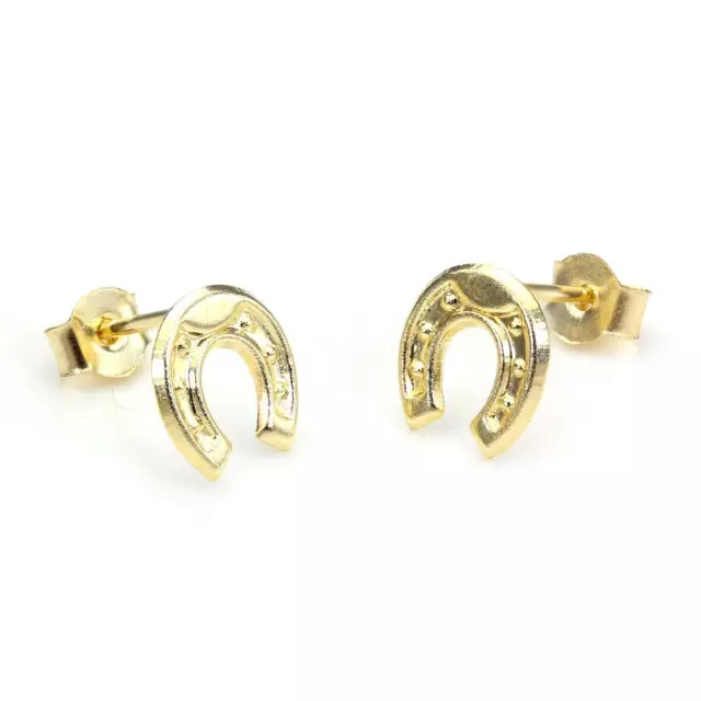 9ct Gold Horseshoe Stud Earrings / Studs / Earring / Horse Shoe