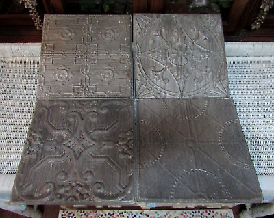**** Amazing Lot Of Four Architectural **** Square Ceiling Tiles Panels *****