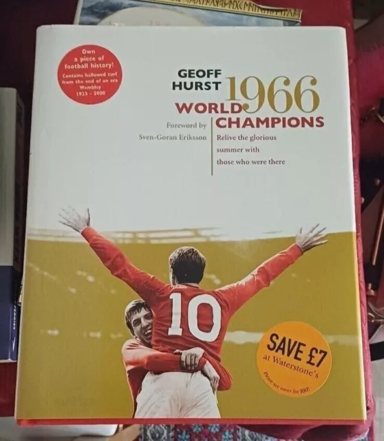 Sir Geoff Hurst 1966 World Champions Book England Wembley Turf COA