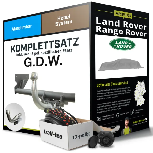 Anhängerkupplung abnehmbar für LAND ROVER Range Rover +E-Satz NEU AHK