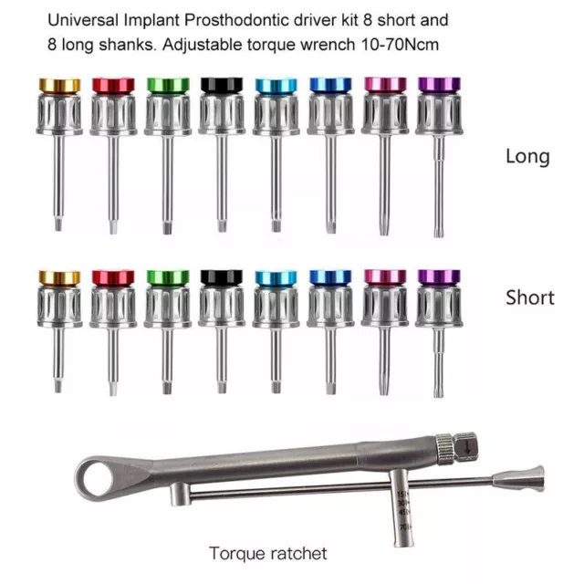 Dental Universal Prosthetic Restoration Hand Driver Tool Kit implant Instrument