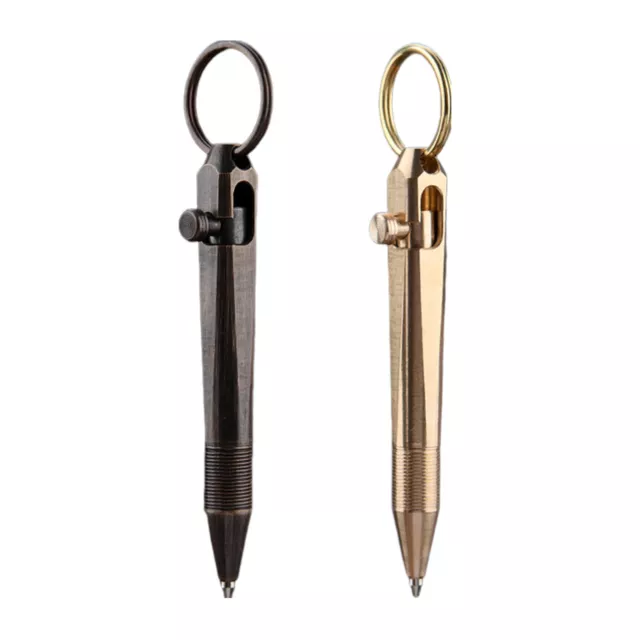 Mini Bolt Action Pen Slim brass writing Ballpoint Small Pocket Pen gift Portable