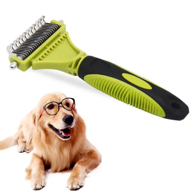 Dog Brush Fit Shedding Dematting Pet Grooming Cat Hair Undercoat Rake Comb Tool! 8