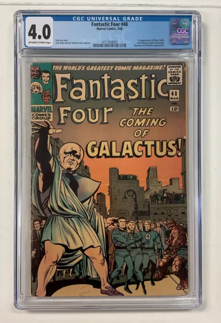 Fantastic Four #48 Stan Lee Marvel 1966 1st Appearance Silver Surfer CGC 4.0