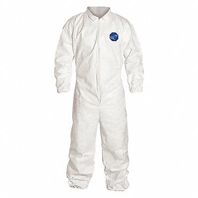 Dupont Collared Coverall, Elastic, White, XL, PK25  TY125SWHXL0025NF Dupont