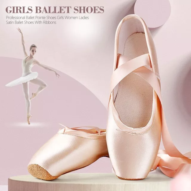 Zapatos profesionales de ballet puntiagudos niñas damas cinta zapatos de ballet zapatos de práctica