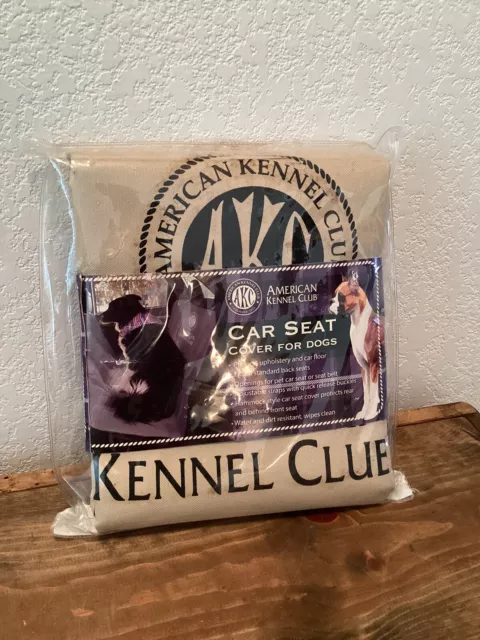 New AKC American Kennel Club Car Seat Cover For Dogs Canvas Beige, 57"x59