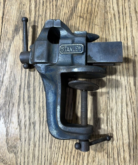 Old Used Vintage Tools Stanley No 741 -1-1/2" Vise Anvil Sw Logo Bench Mount