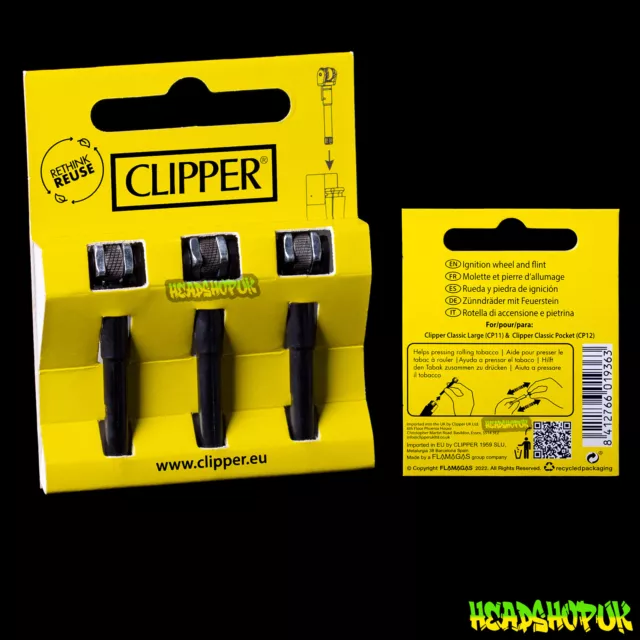 Clipper Lighter Flint Wheel Barrel Ignition Replacement Spare Component 3 Pack
