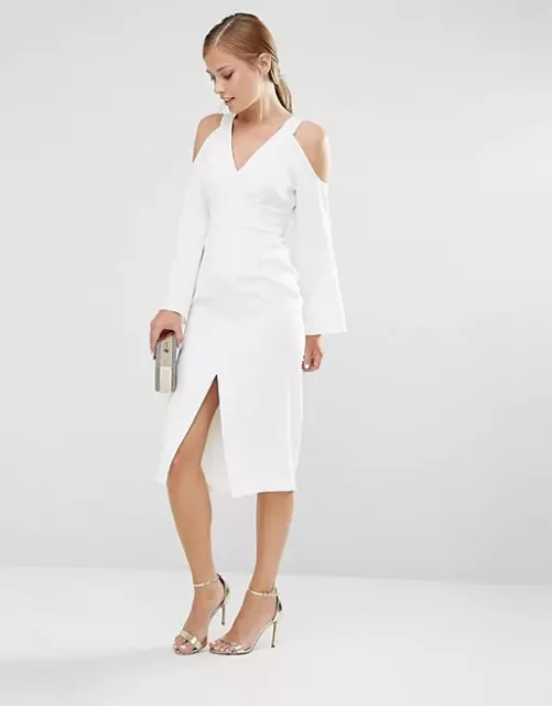 Keepsake The Label In Motion Ivory White Cut Out Detail Dress - Size S - NEW