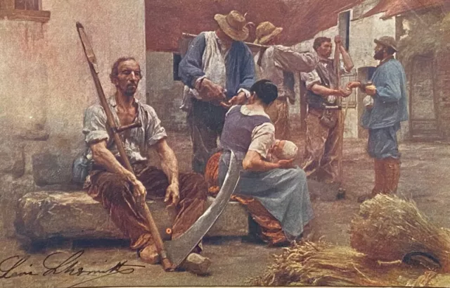 Autograph on CPA - PAINTER - Léon LHERMITTE (1844-1925)