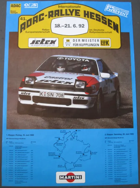 Original Rallye Poster 41. ADAC Rallye Hessen 1992