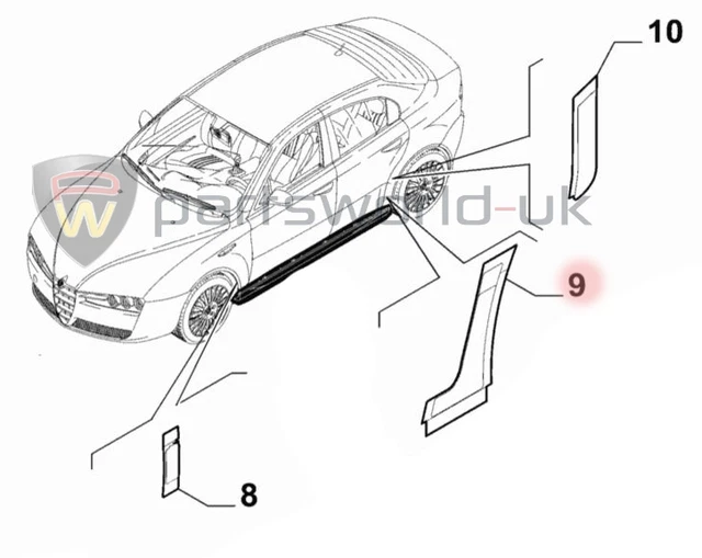 ALFA ROMEO 159 Nearside / Left Rear wheel arch Stone Chip Film / Tape ...