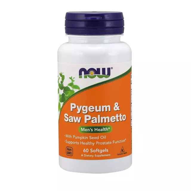 NOW FOODS, PYGEUM mit SAW PALMETTO (Sägepalme) 60 Weichkapseln SUPER PREIS