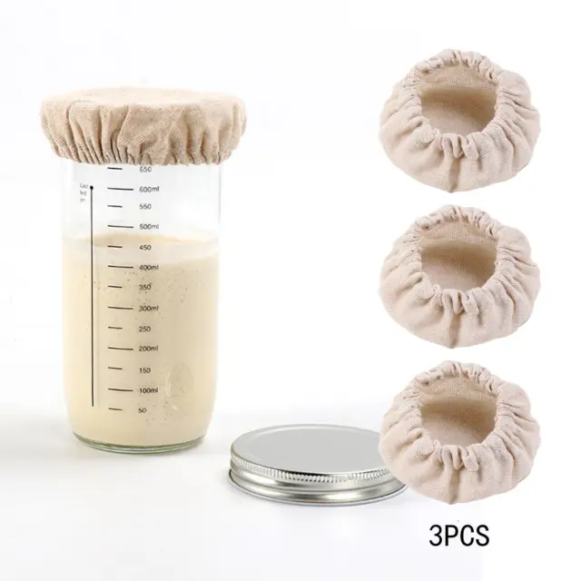 3 Pieces Cloth Jar Covers Sourdough Starter Glass Jar Cover Canning for Home