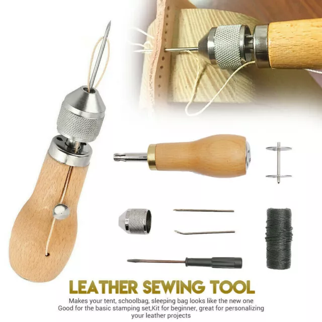 Stiching Sewing Awl Needle Tool Kit Speedy Stitcher for Leather Sail &Canvas DIY