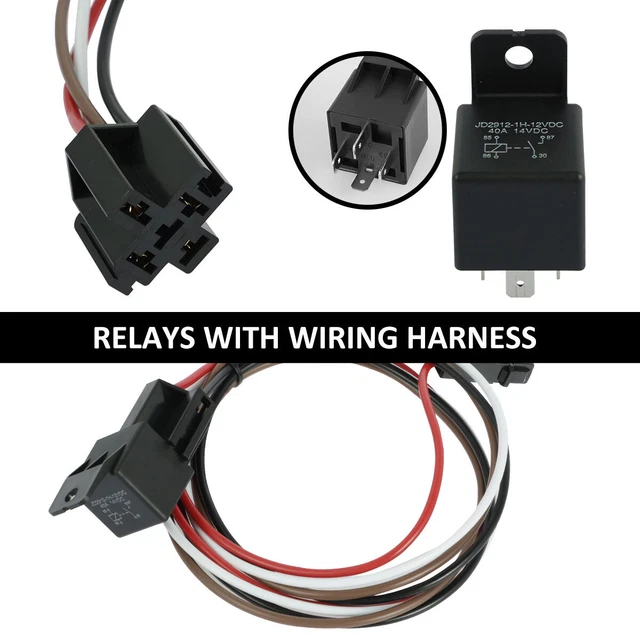 DUAL ELECTRIC FAN Relay Kit with Thermostatic Sensor Switch Safe