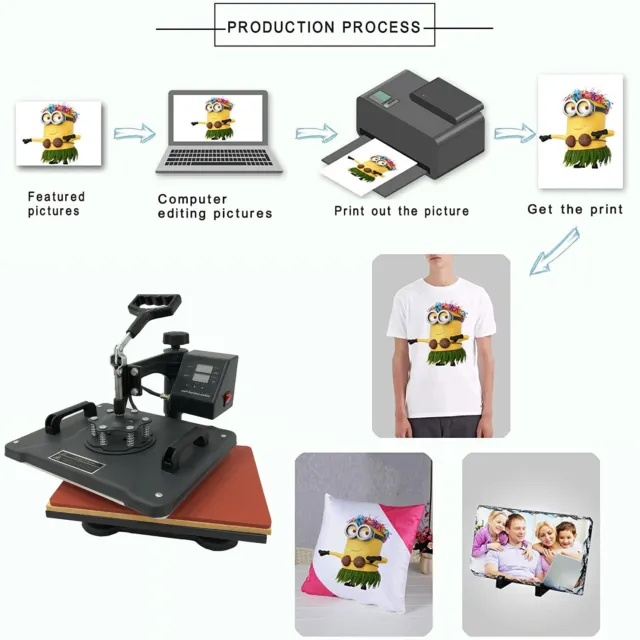 Swing Away Heat Press Machine HPM3838 15" x 15" T-Shirt Sublimation Printer