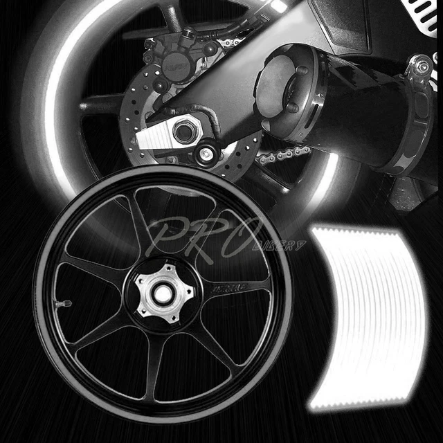 16/17/18/19" Reflective Rims Tape/Wheel Rim Decal Strips Trim Sticker Set Silver