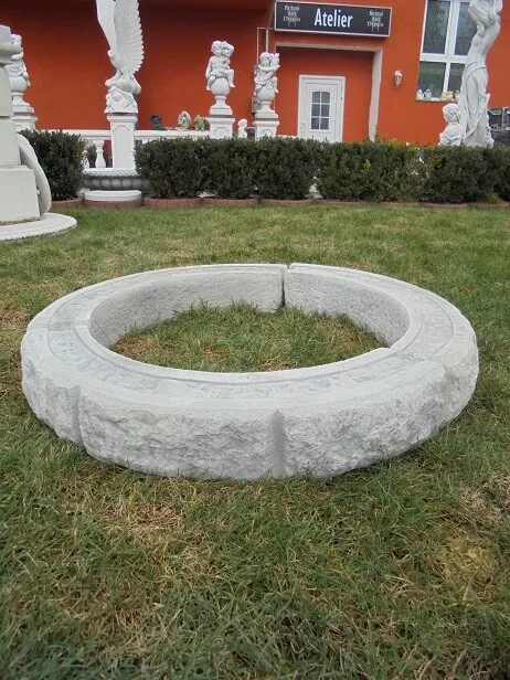 Ziehbrunnen, Brunnenring, Gartenbrunnen, Steinguss, 18 cm Hoch, Brunnenschacht 3