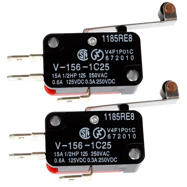 2x limit switch long hinge scooter lever arm SPDT snap switch - redJ1O8