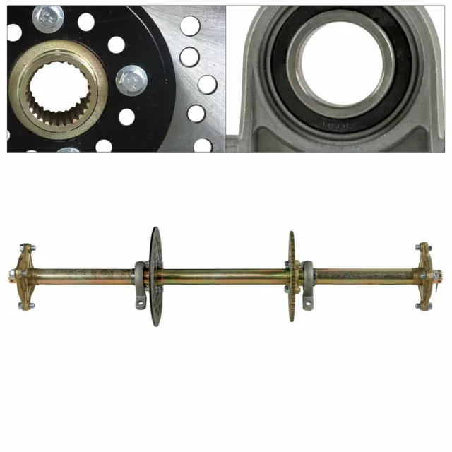 32& GO KART Rear Axle Kit Brake Assembly Sprocket Hub For Golf Cart ATV