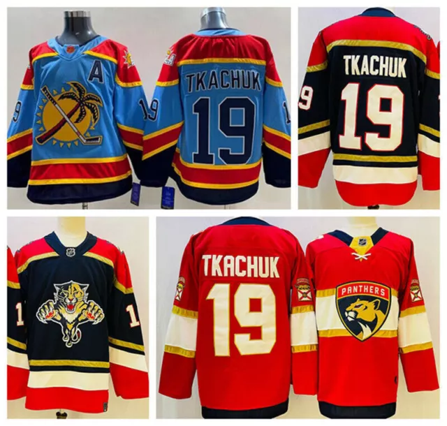 Brand New Matthew Tkachuk Panthers Jersey Red Blue All Stitched Mens S-3XL Size.