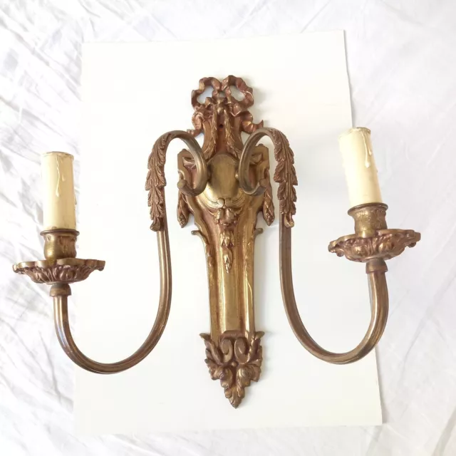 Antique french bronze wall sconce in the Louis XV style 2 lights