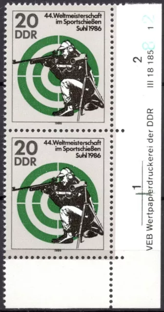 DDR 1986 Mi.Nr. 3045 ** postfrisch Eckrand mit DV Druckvermerk FN 1