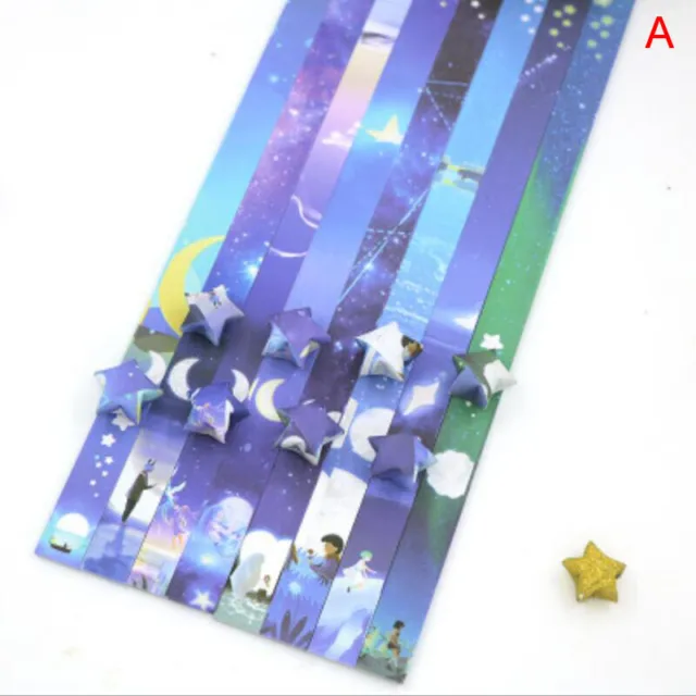 520pcs Sparkling Folding Paper Lucky Star Paper Strip Origami Ribbons DIY C  GX