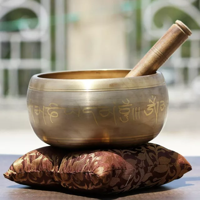 6 Inch Tibetan Buddhist Singing Bowl Yoga Meditation Brass Bowl Music Therapy