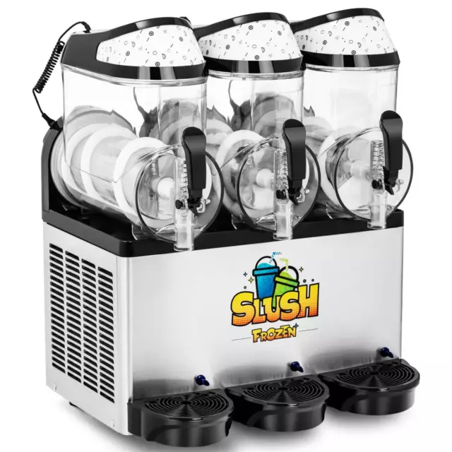 Slush Eis Maschine Slushmaschine Ice Maker Softeis Slusheis LED 3 x 10 Liter