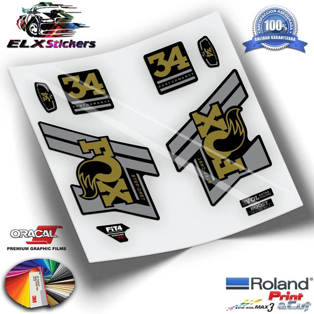 Fox 34 2019 Mtb Adesivi Forcella Decalcomanie Autocollants Adesivi...