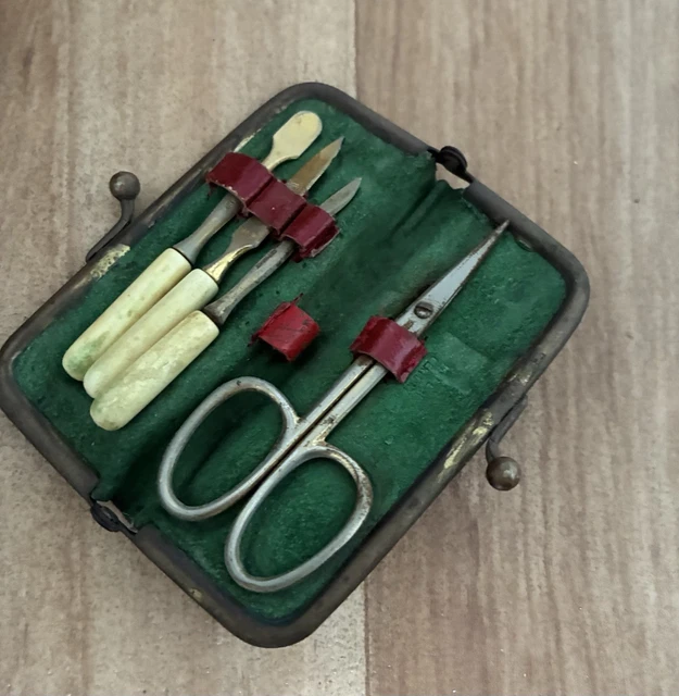 JUNK DRAWER LOT Strombecker Doll Chairs, Antique Manicure Set, Rustic ...