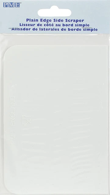Raspador plástico lateral liso PME PS40 5,3 x 3,7 pulgadas, blanco
